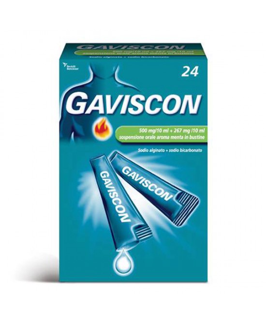 GAVISCON*24BUST 500+267MG/10ML - Luckyfarma.it