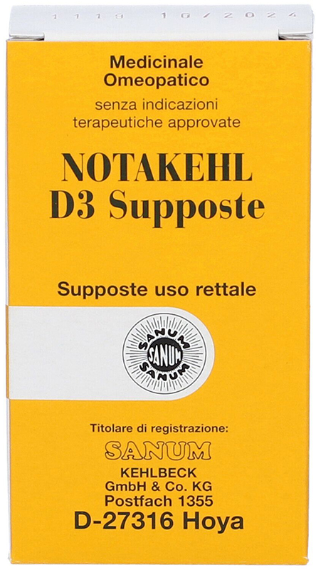 NOTAKEHL D3 10 SUPPOSTE 2G SANUM - Luckyfarma.it