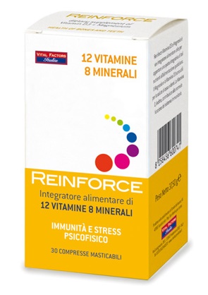 REINFORCE 12 VITAMINE + 8 MINERALI 30 COMPRESSE MASTICABILI - Luckyfarma.it