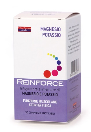 REINFORCE MAGNESIO + POTASSIO 30 COMPRESSE MASTICABILI - Luckyfarma.it