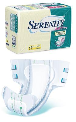 PANNOLONE PER INCONTINENZA SERENITY SOFTDRY FORMATO SUPER TAGLIA MEDIUM 30 PEZZI - Luckyfarma.it