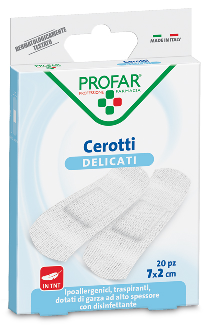 CEROTTO TESSUTO NON TESSUTO DELICATO MEDI 7X2 CM 20 PEZZI PROFAR - Luckyfarma.it