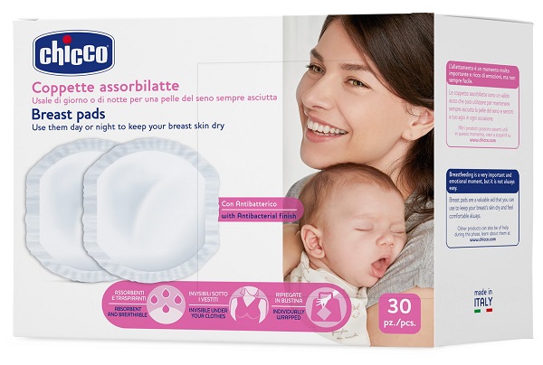 CHICCO COPPETTA ASSORBILATTE ANTIBATTERICA 30 PEZZI - Luckyfarma.it