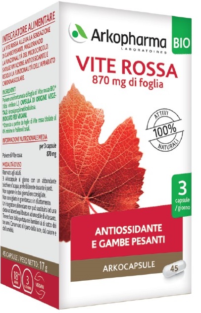 ARKO CAPSULE VITE ROSSA 45 CAPSULE - Luckyfarma.it