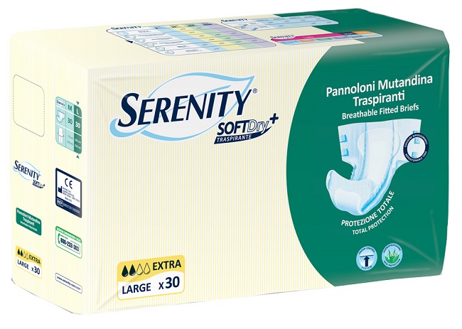PANNOLONE MUTANDINA PER INCONTINENZA SERENITY SOFTDRY+ EXTRA TAGLIA LARGE 30 PEZZI - Luckyfarma.it