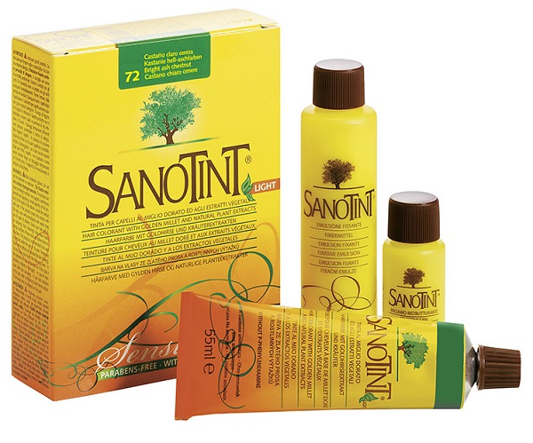 SANOTINT LIGHT TINTURA PER CAPELLI NUMERO 72 CASTANO CHIARO CENERE TUBO IN ASTUCCIO DI CARTONE 125 ML - Luckyfarma.it