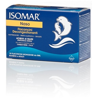 ISOMAR SOLUZIONE IPERTONICA ACQUA MARE 18 FLACONCINI MONODOSE 5 ML - Luckyfarma.it