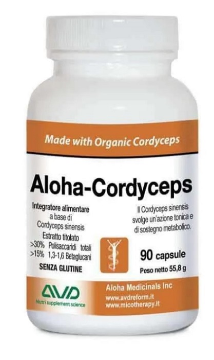 ALOHA CORDYCEPS 90 CAPSULE FLACONE 55,8 G - Luckyfarma.it