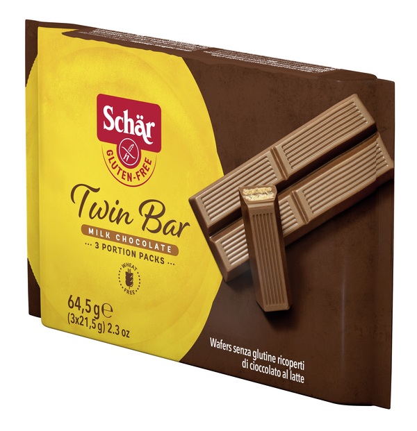 SCHAR TWIN WAFER CIOCCOLATO AL LATTE 3 BARRETTE X 21,5 G - Luckyfarma.it