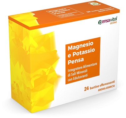 MAGNESIO E POTASSIO ARANCIA PENSA 24 BUSTINE EFFERVESCENTI - Luckyfarma.it
