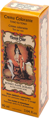 HENNE NUANCE BIONDO RAME DORATO CREMA HENNE COLOR CREMA COLORANTE PRONTA ALL'USO - Luckyfarma.it