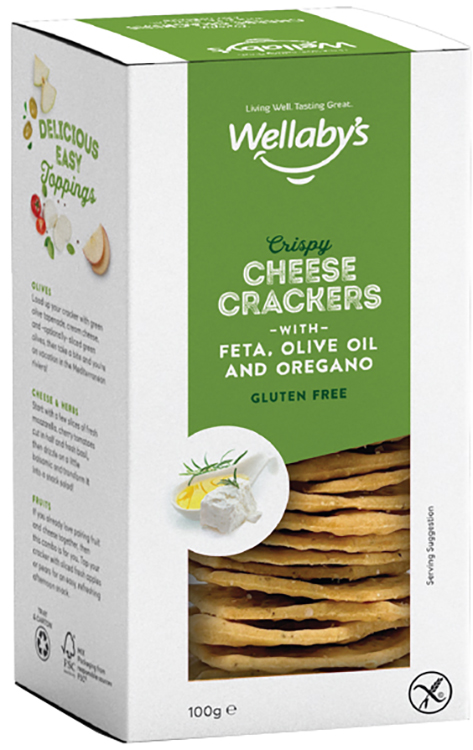 WELLABY'S CRACKERS FETA OLIVE OLIO & ORIGANO 100 G - Luckyfarma.it