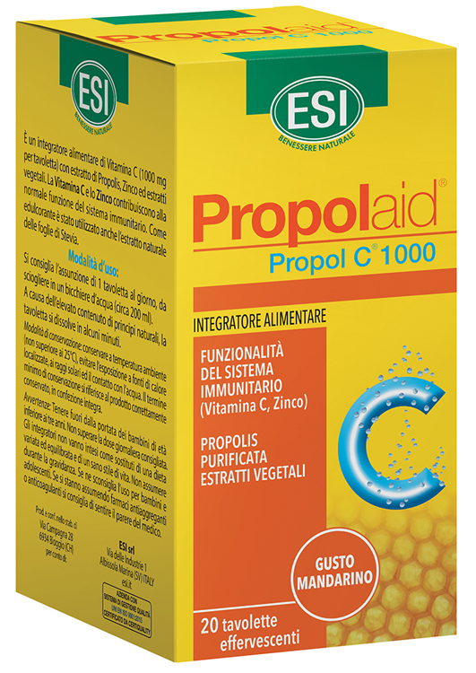 ESI PROPOLAID PROPOL C 1000 MG 20 TAVOLETTE EFFERVESCENTI - Luckyfarma.it