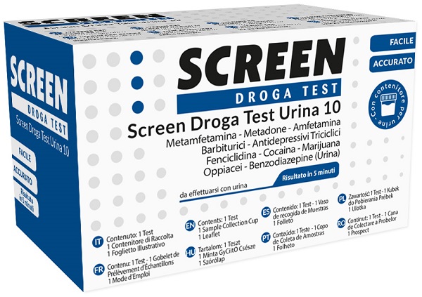 DROGA TEST CHE RILEVA 10 DROGHE TRAMITE URINA RISULTATO PER OGNI DROGA ANALIZZATA SCREEN DROGA TEST URINA 10 - Luckyfarma.it