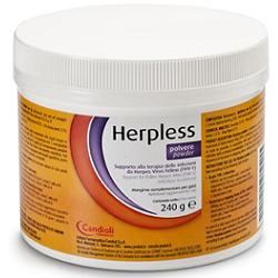 HERPLESS POLVERE BARATTOLO 240 G CON MISURINO - Luckyfarma.it
