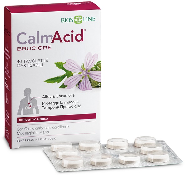 BIOSLINE CALMACID BRUCIORE 40 TAVOLETTE MASTICABILI - Luckyfarma.it