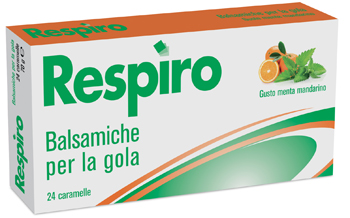 CARAMELLE BALSAMICHE PER LA GOLA RESPIRO GUSTO MENTA MANDARINO 24 PEZZI - Luckyfarma.it