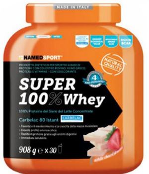 SUPER100% WHEY SMOOTH WHITE CHOCO/STRAWBERRY 908 G - Luckyfarma.it