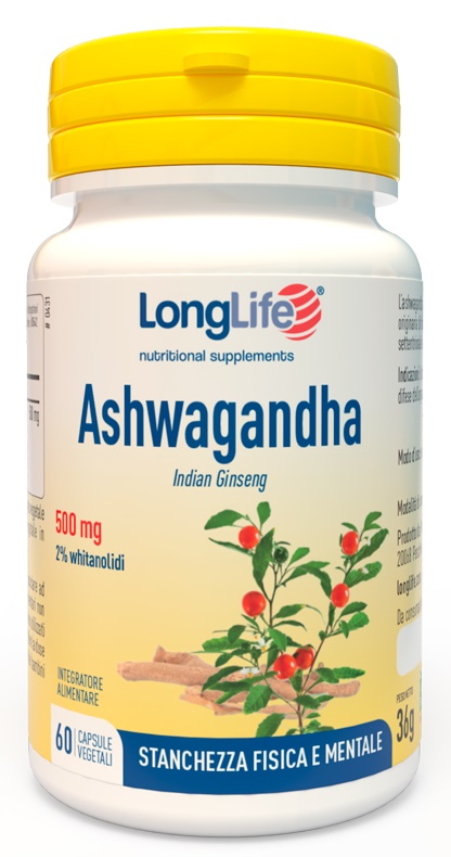 LONGLIFE ASHWAGANDHA 60 CAPSULE 500 MG - Luckyfarma.it