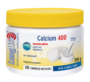 LONGLIFE CALCIUM LATTE 100 COMPRESSE 400 MG - Luckyfarma.it