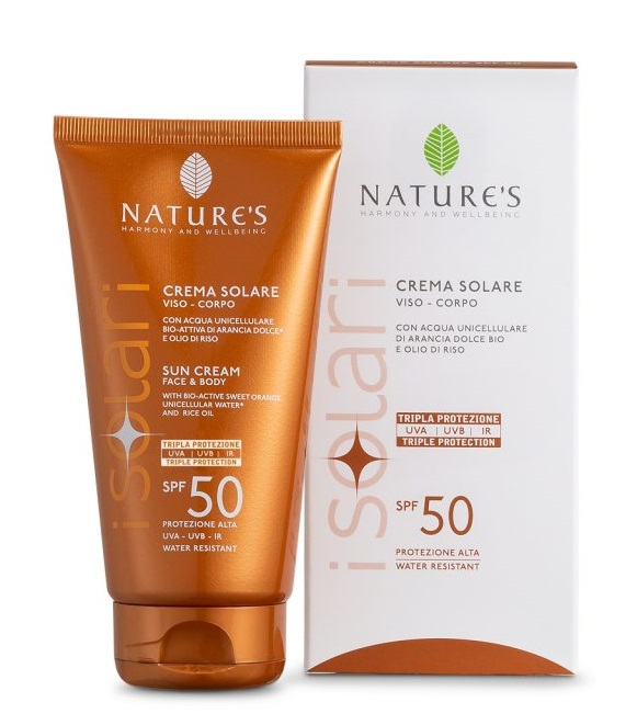 NATURE'S I SOLARI CREMA SOLARE VISO E CORPO SPF 50 IR SUN 150 ML - Luckyfarma.it