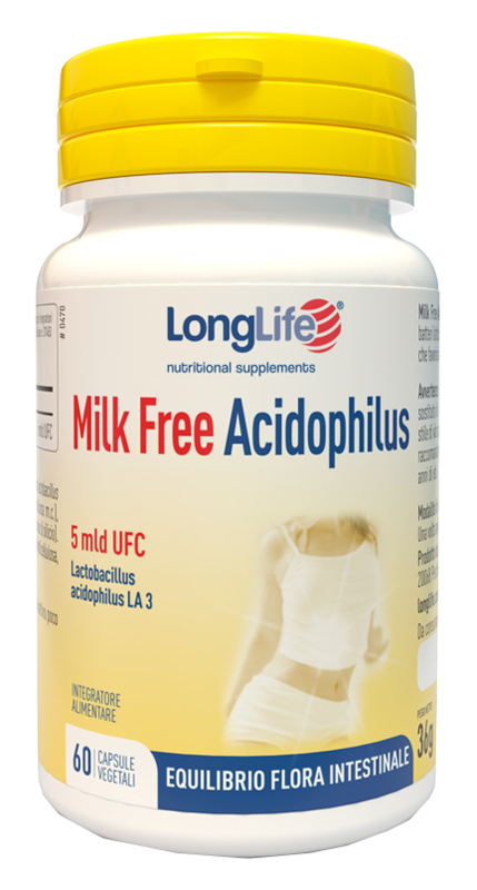 LONGLIFE MILK FREE ACIDOPHILUS 60 CAPSULE VEGETALI - Luckyfarma.it