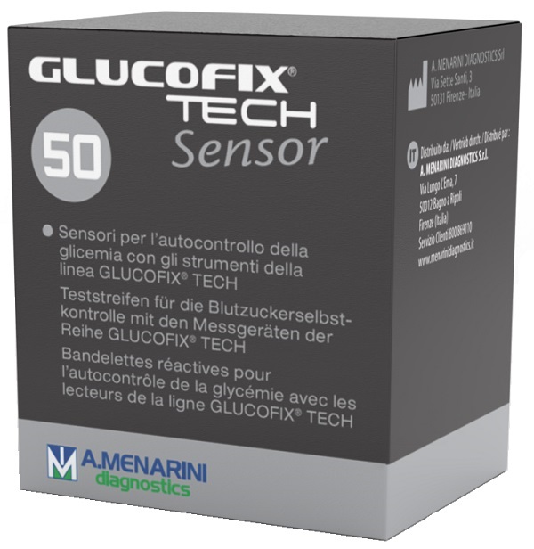 STRISCE MISURAZIONE GLICEMIA GLUCOFIX TECH SENSOR 50 PEZZI - Luckyfarma.it