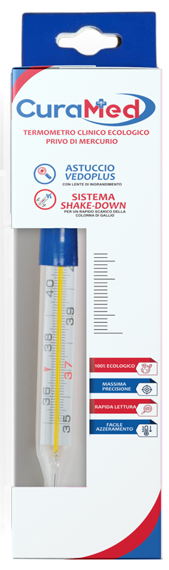 TERMOMETRO CLINICO OVALE AL GALLIO CON AGITATORE CURAMETER G - Luckyfarma.it