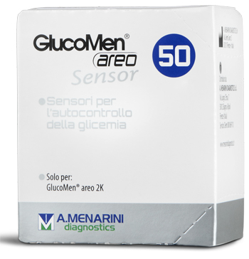 STRISCE GLUCOMEN AREO SENSOR PER ANALISI DEL GLUCOSIO 50 PEZZI - Luckyfarma.it