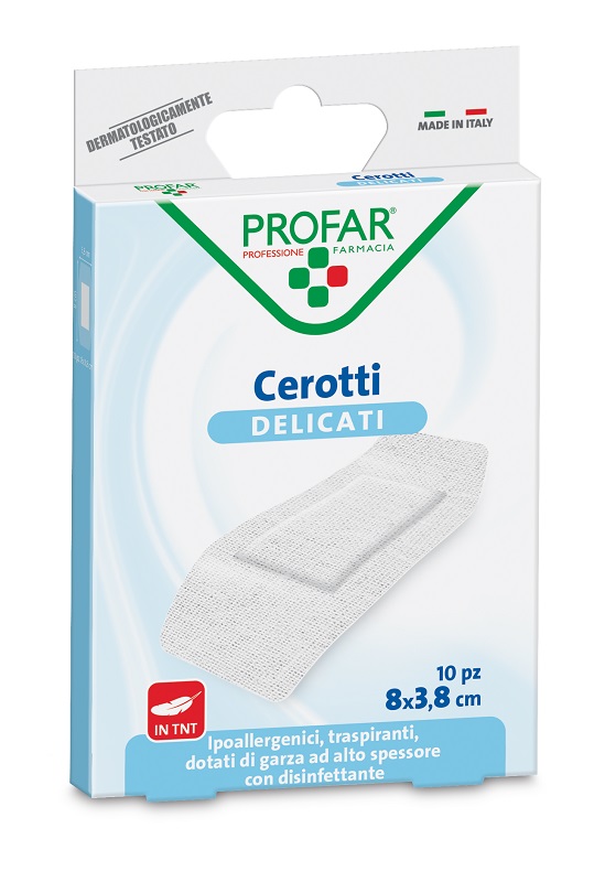 CEROTTO TESSUTO NON TESSUTO DELICATO SUPER 8X3,8 CM 10 PEZZI PROFAR - Luckyfarma.it