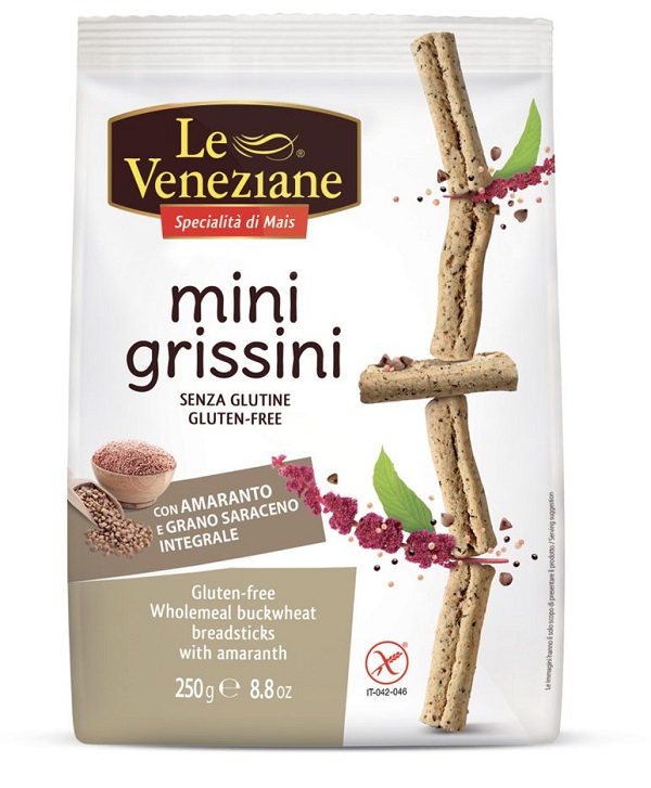 LE VENEZIANE MINIGRISSINI GRANO SARACENO INTEGRALE CON AMARANTO 250 G - Luckyfarma.it
