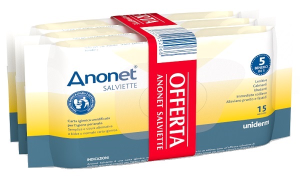 ANONET SALVIETTE 3 CONFEZIONI DA 15 PEZZI - Luckyfarma.it