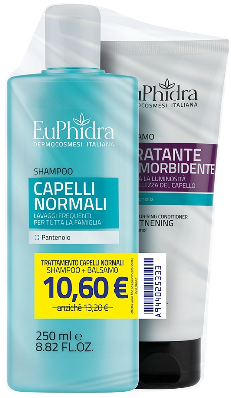 EUPHIDRA SHAMPOO CAPELLI NORMALI 250 ML + BALSAMO IDRATANTE 200 ML - Luckyfarma.it