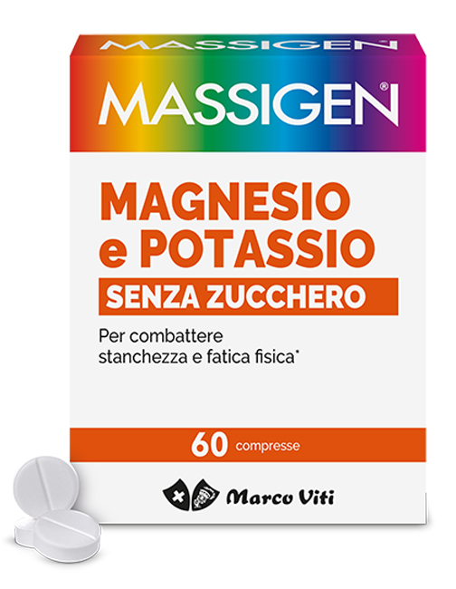 MASSIGEN MAGNESIO POTASSIO SENZA ZUCCHERI 60 COMPRESSE - Luckyfarma.it