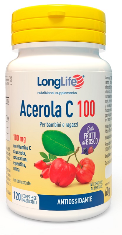 LONGLIFE ACEROLA C100 FRUTTI DI BOSCO 120 COMPRESSE - Luckyfarma.it