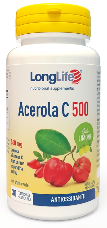 LONGLIFE ACEROLA C500 LIMONE 30 COMPRESSE - Luckyfarma.it