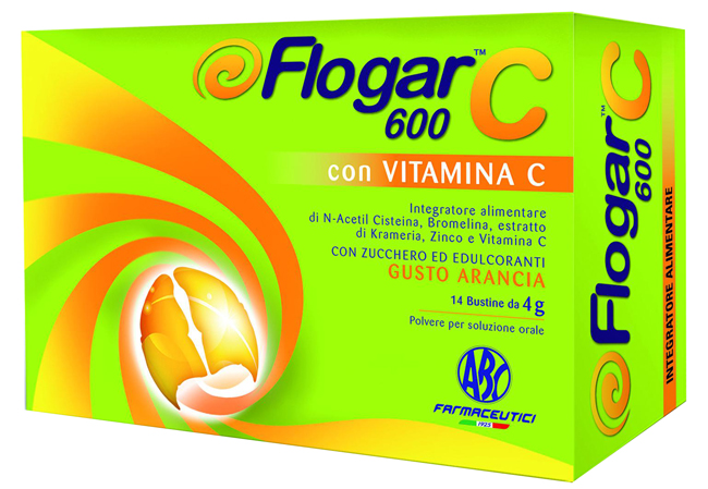 FLOGAR  C 600 CON VITAMINA C 14 BUSTINE GUSTO ARANCIA - Luckyfarma.it