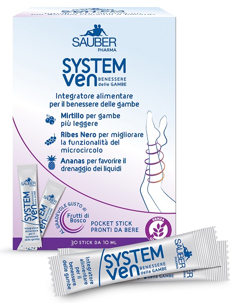 SAUBER SYSTEM VEN INTEGRATORE ALIMENTARE PER LE GAMBE 30 STICK 3 acquistati 1 omaggio - Luckyfarma.it