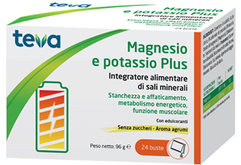 MAGNESIO POTASSIO PLUS TEVA 24 BUSTINE SENZA ZUCCHERI AROMA AGRUMI - Luckyfarma.it