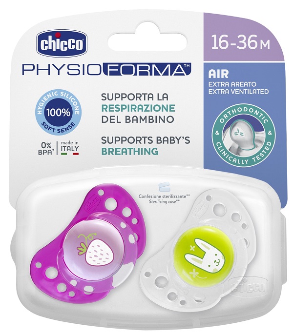 CHICCO SUCCHIETTO AIR GIRL IN SILICONE 16-36 MESI 2 PEZZI - Luckyfarma.it