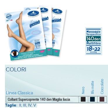 SAUBER COLLANT 140 DENARI SUPER COPRENTE MAGLIA MICRORETE BLU NOTTE 2 LINEA CLASSICA MISURA - Luckyfarma.it