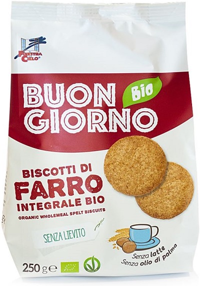 BUONGIORNOBIO BISCOTTI DI FARRO INTEGRALE SENZA LIEVITO - Luckyfarma.it