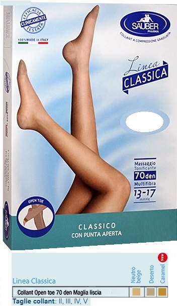 SAUBER COLLANT OPEN TOE MAGLIA LISCIA 70 DEN COLORE NEUTRO BEIGE TAGLIA 4 LINEA CLASSICA - Luckyfarma.it