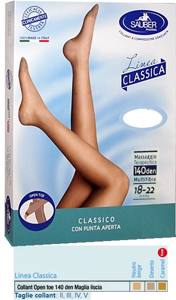 SAUBER COLLANT OPEN TOE MAGLIA LISCIA 140 DEN COLORE NEUTRO BEIGE TAGLIA 4 LINEA CLASSICA - Luckyfarma.it