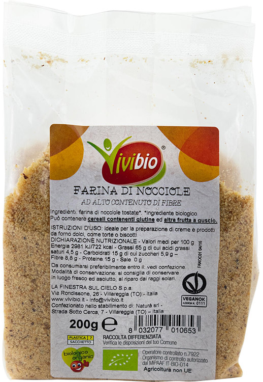 FARINA DI NOCCIOLE VIVIBIO 200 G - Luckyfarma.it