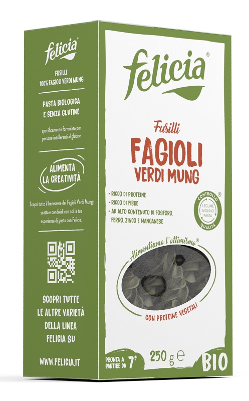FELICIA BIO FUSILLI FAGIOLI VERDI MUNG 250 G - Luckyfarma.it