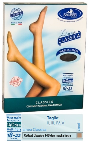 SAUBER CLASSICO COLLANT 140 DENARI MAGLIA LISCIA CAMEL 5 - Luckyfarma.it