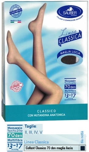 SAUBER CLASSICO COLLANT 70 DENARI MAGLIA LISCIA BLU NOTTE 3 - Luckyfarma.it
