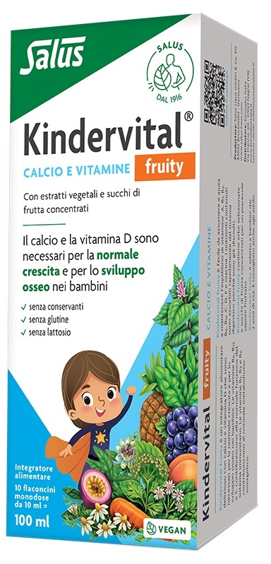 FLORADIX KINDERVITAL FRUITY FORMULA POTENZIATA 10 FLACONCINI MONODOSE X 10 ML PER BAMBINI DA 3 A 12 ANNI - Luckyfarma.it
