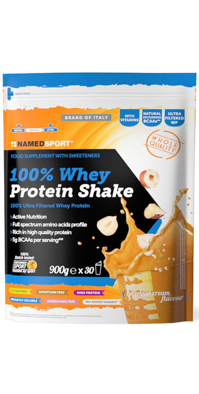 100% WHEY PROTEIN SHAKE HAZELNUT CREAM 900 G - Luckyfarma.it